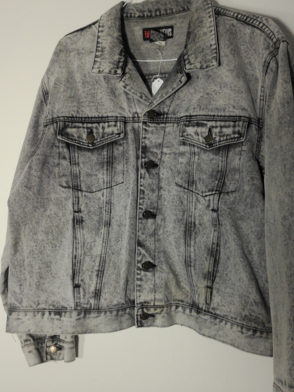 Vintage Todays News Men's Washed Gray Denim Jacket